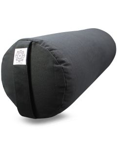 Yoga Bolster de algodón teñido Negro liso