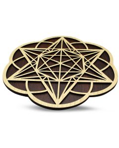 Wooden Grid Seed of Life & Metatron 25cm Set of 2