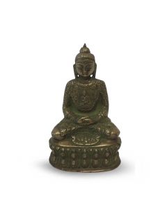 Buda con Acabado de polvo Verde 14cm