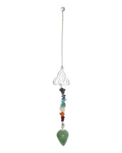 Pendulum-Chakra Triquetra Green Aventurine