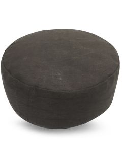 Plain Grey stonewash meditation cushion with buckwheat fille