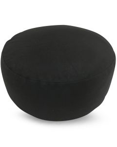 Meditation Cushion Round Plain Black Buckwheat Filled