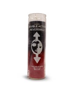 Reversible Black-Red Wax 8" Screened Glass  Candle