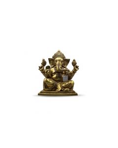 Ganesh Sitting Mala Design Sq. Base 15"