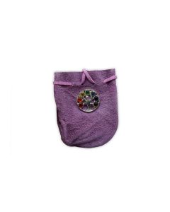 Bolsa de gamuza Púrpura Chakras y Árbol de la Vida 3.25"x 2.75"