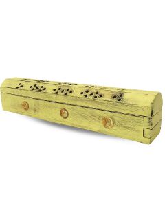 Caja de incienso de madera Amarilla 30cm