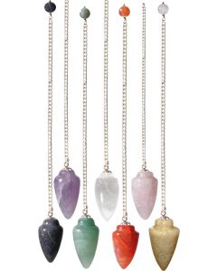 Gemstone Pendulums Curved Assorted Stones per 12 UNITS