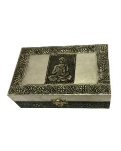 White Metal Buddha Box -