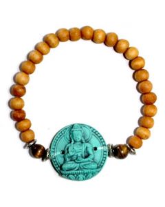 Pulsera Sándalo Turquesa Buda de la Medicina