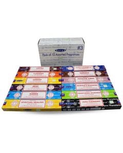Satya Incienso Paquete Surtido 3 (12 cajas) 15 gramos