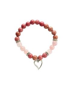 Bracelet Rose quartz with rhodonite