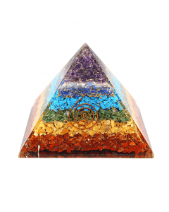 Xl Orgoniet Piramide Met 7 Chakra Lagen 12Cm-14Cm