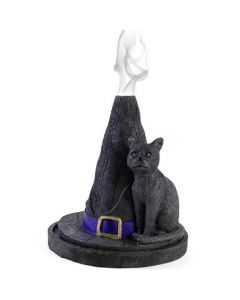 Witch's Hat With Cat Incense Cone Holder