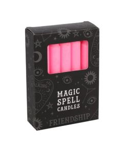 Pack of 12 Pink 'Friendship' Spell Candles.
