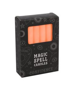 Paquete De 12 Velas Hechizadas Naranja Confidence