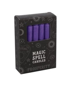 Pack of 12 Purple 'Prosperity' Spell Candles.