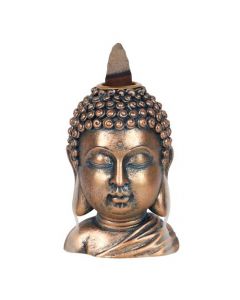 Bronze Boeddha Hoofd Backflow Wierookbrander