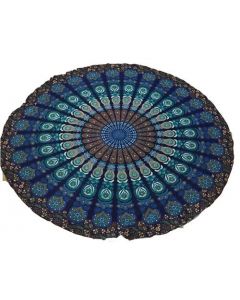 Round Cotton Tapestry 72" Mandala (blue)