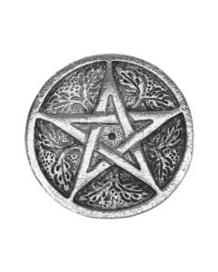 Wierookhouder Pentagram Zilver Antiek Finish
