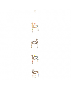 Hanging bells with 4 Metal Swans