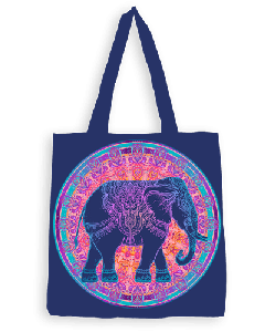 Bolsa Tote de tela Elefante Mandala 36x40 cm