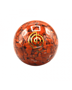 Orgonite Sphere Red Jasper Inside With Reiki