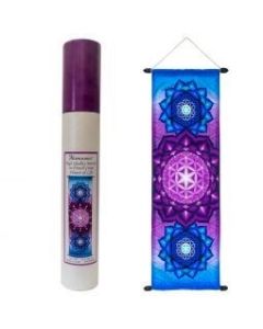 High Quality French Crepe Banner Flower of Life 36 x 90 cms