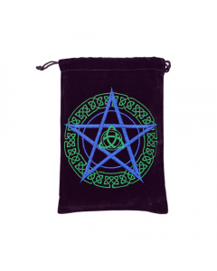 Fluwelen tas - Paars Pentagram