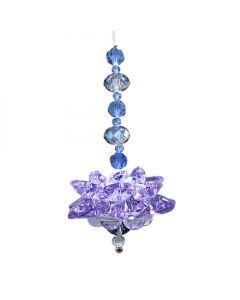 Glass Hanging Crystal 7 Chakra Beads Lotus Flower Purple