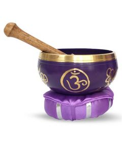 Brass Singing Bowl with stick & Cusion  12 cm Crown Chakra /