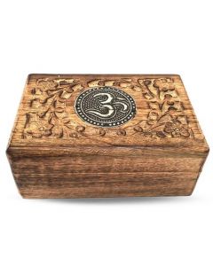 OM - Handcrafted wooden tarot box (10x15cm)