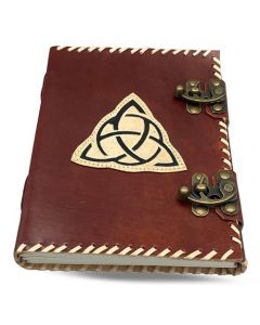 Vintage Leather Journal Triquetra with double sliding lock