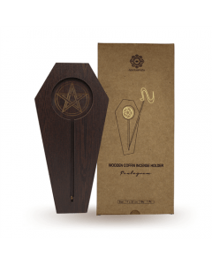Wooden Coffin Incense Holder Pentagram