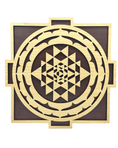 Wooden Grid Double Layer Shree Yantra 25cm Set of 2