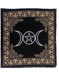 Mantel de Algodón para Altar Triple Luna 24x24"
