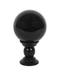 LARGE BLACK CRYSTAL BALL ON STAND
