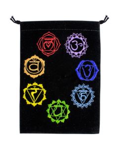 Velvet Bag Embroidered 7 C Black 5" x 7"
