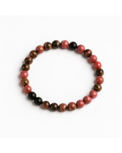 Rhodonite 'Black line' bracelet 6mm - China