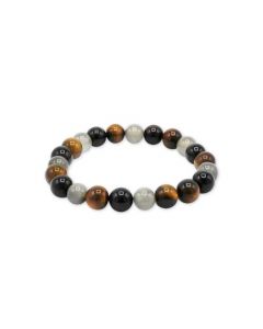 Labradoriet, Zwarte Toermalijn & Tijgeroog Armband 8 mm