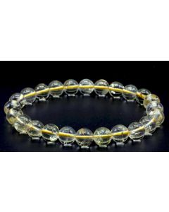 Citrienkwarts Armband met Kralen 8 mm – Madagaskar