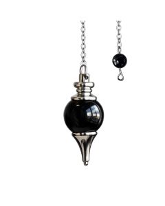 Zwarte Obsidiaan bol Pendel 4cm