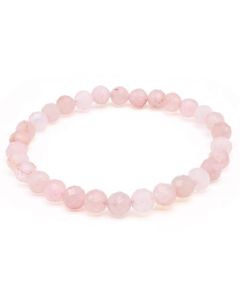 Rose Quartz Faceted Beads Bracelet 6mm - Madagascar