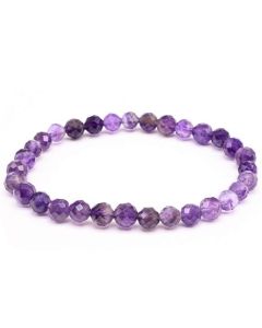  Amethyst Faceted Beads Bracelet 6mm - South Africa