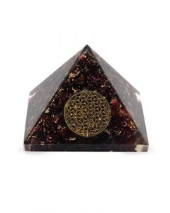 Gran Orgonita Piramida Granate Flor De La Vida 40mm