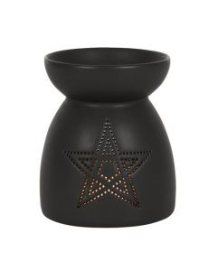 Black Pentagram Cut Out Oil Burner