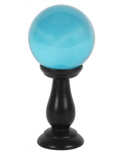 Small Teal Crystal Ball On Stand