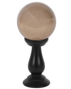 Small Smoke Grey Crystal Ball On Stand