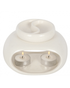 Quemador de Aceite Ying Yang Blanco