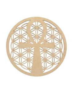 Crystal Grid Egyptian Ankh & Flower Of Life