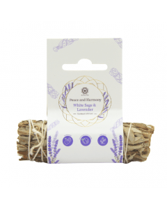 Peace & Harmony Lavendel Salie Smudge Stick 10 cm met Label